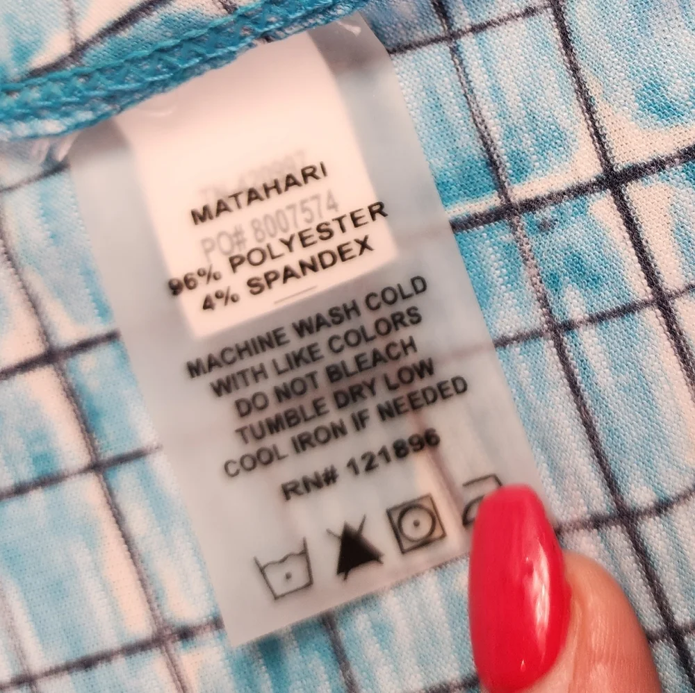 NWT Title Nine Matahari Blue Shibori Blocks Racerback Tank Size XL Stinkstopper - Picture 12 of 14